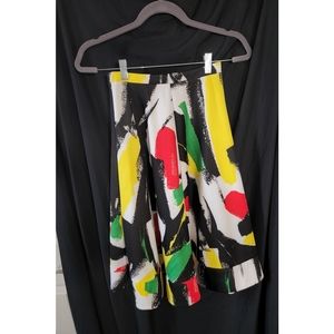 Colorful brush paint midi dress